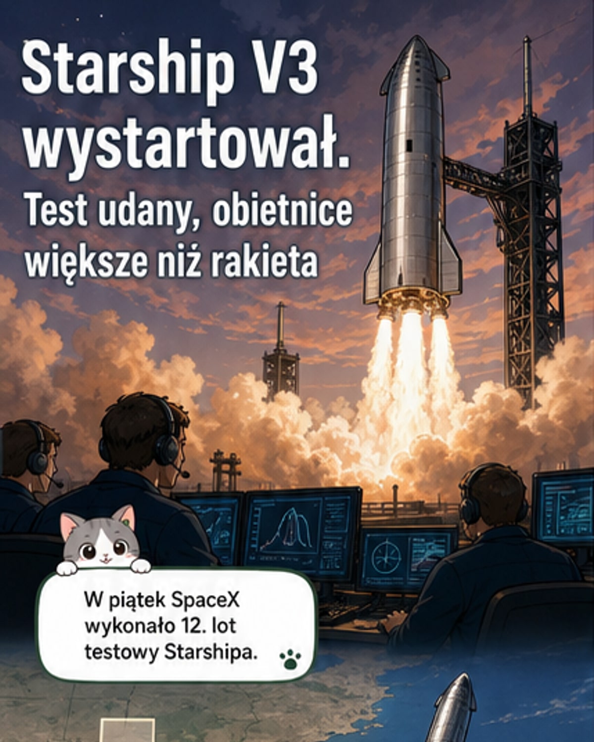 Udany start nowej rakiety Starship