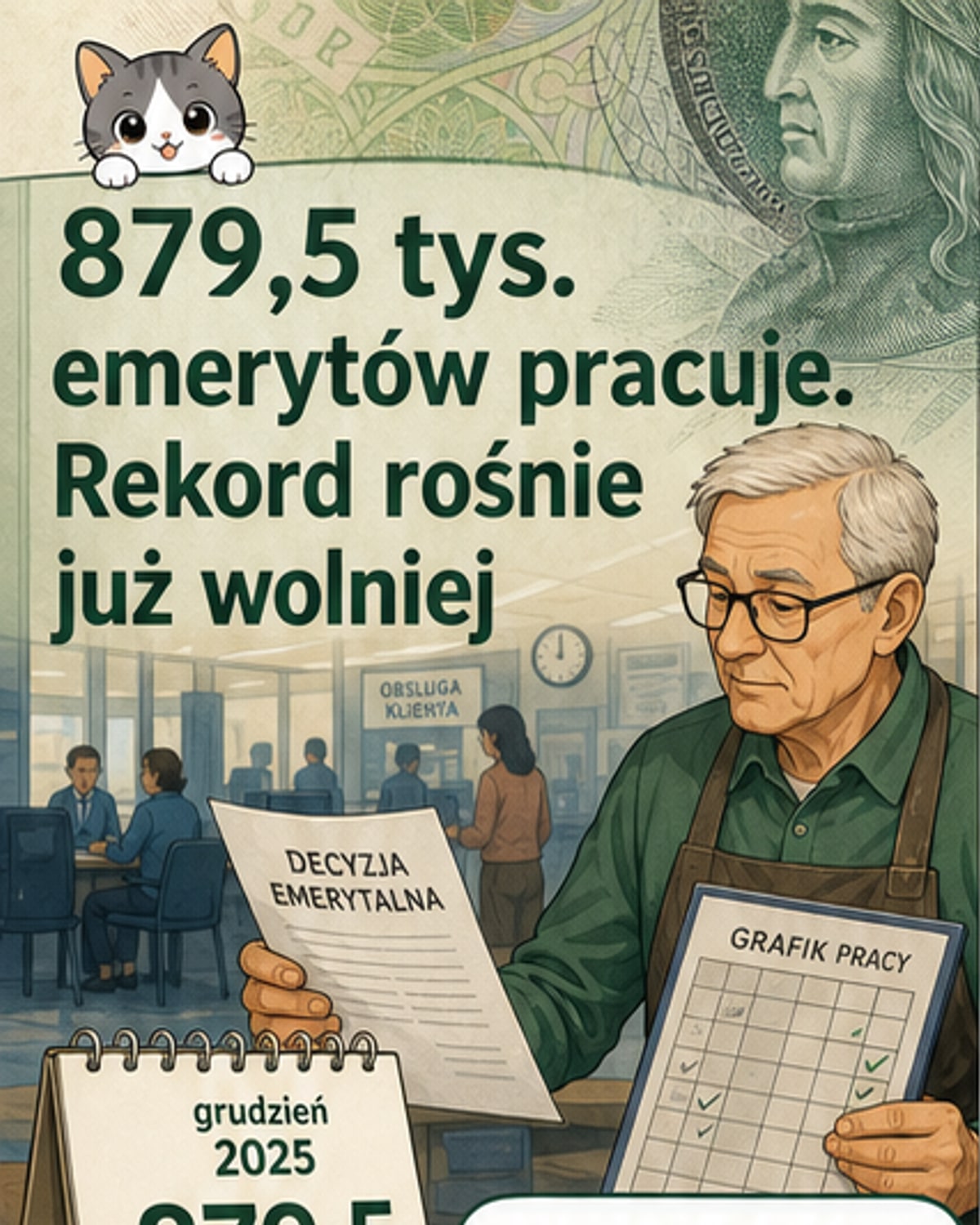 Pół miliona emerytów dalej pracuje