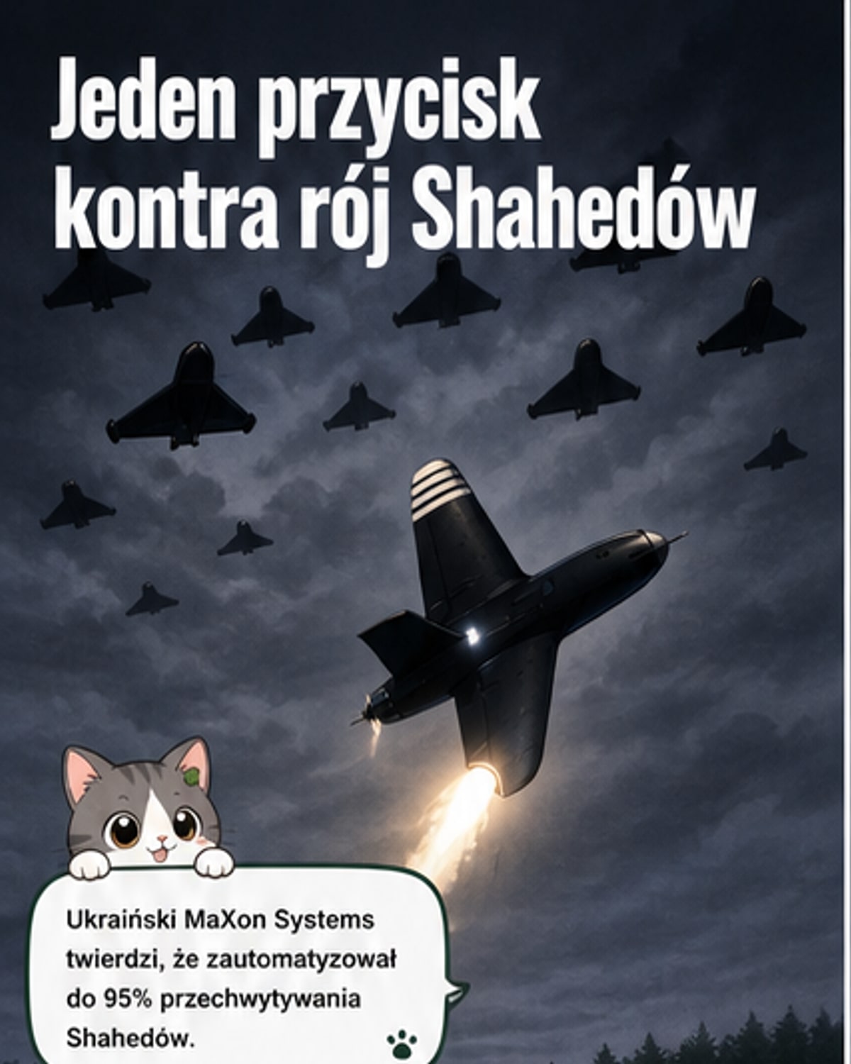 Ukraiński dron sam przechwytuje roje Shahedów