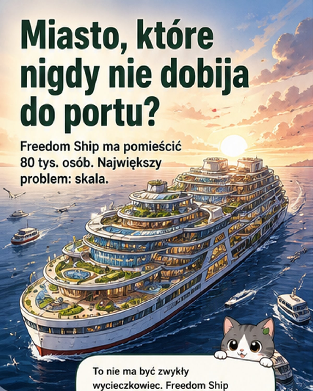 Największy statek świata będzie pływać bez przerwy