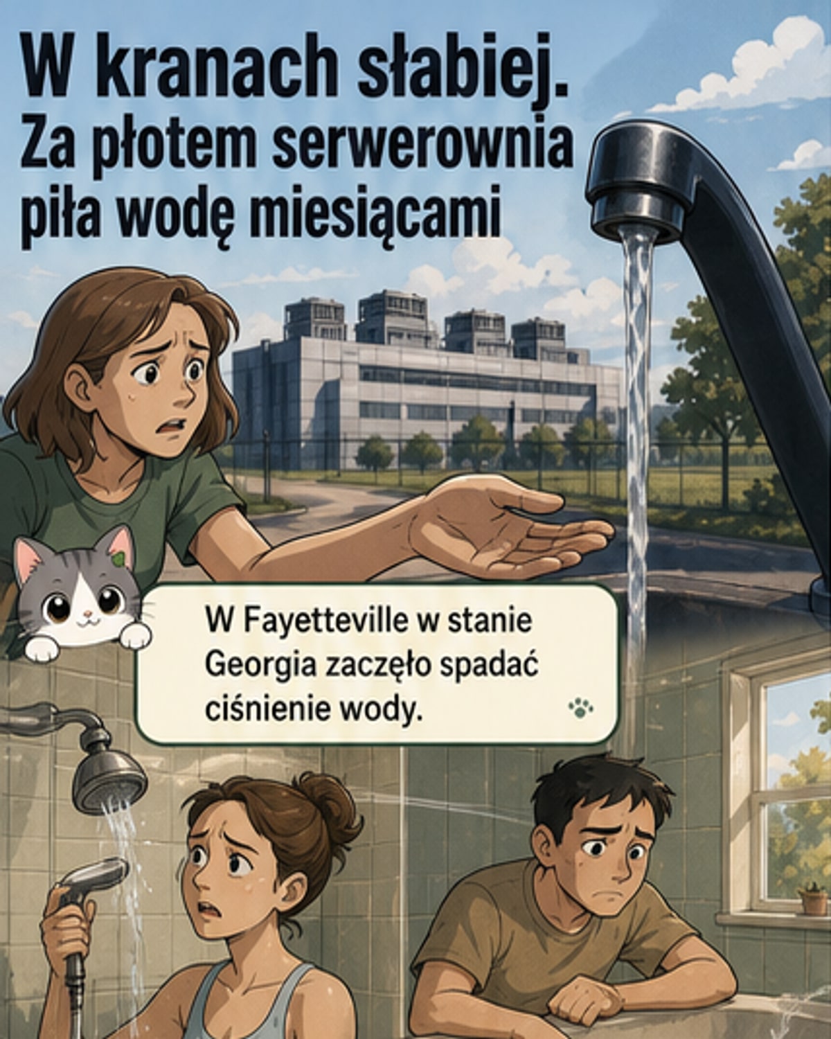 Serwerownia pobierała wodę poza systemem