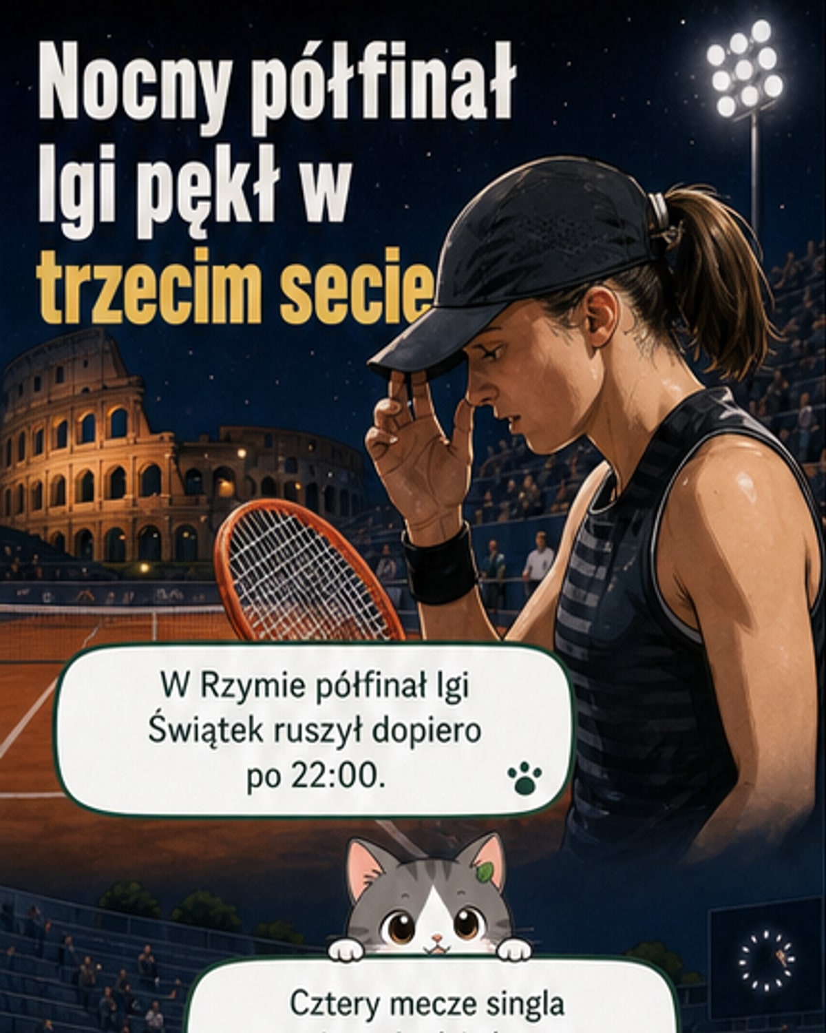 Świątek odpada w półfinale w Rzymie