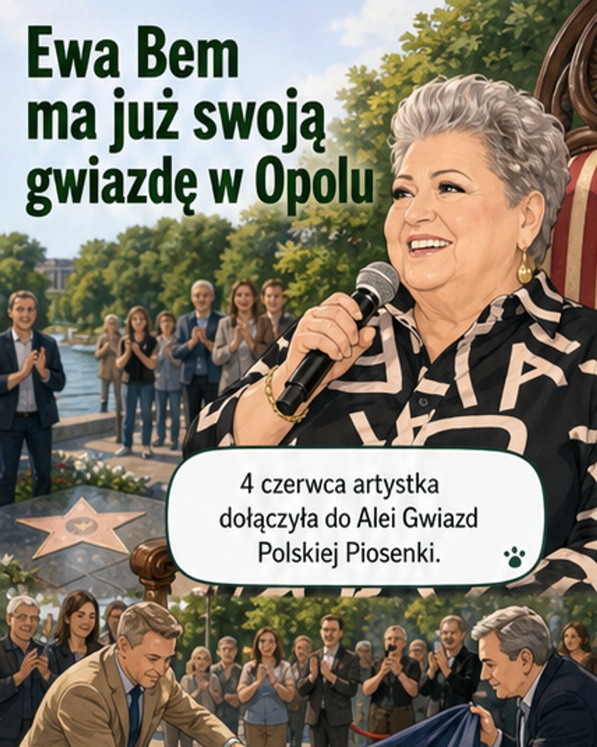 Ewa Bem odsłoniła gwiazdę w Opolu