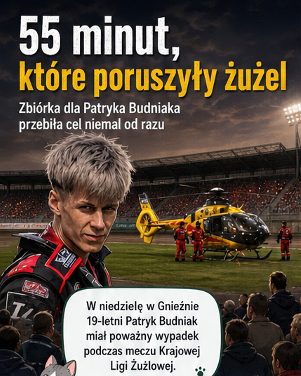 Żużlowiec po wypadku w śpiączce