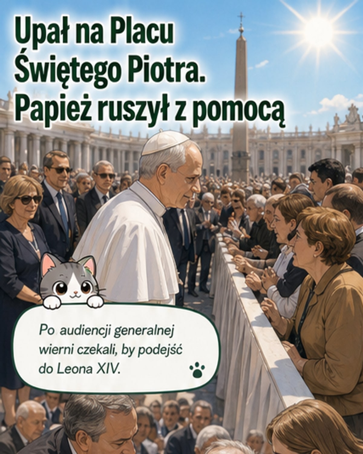 Papież pomógł zasłabłemu księdzu