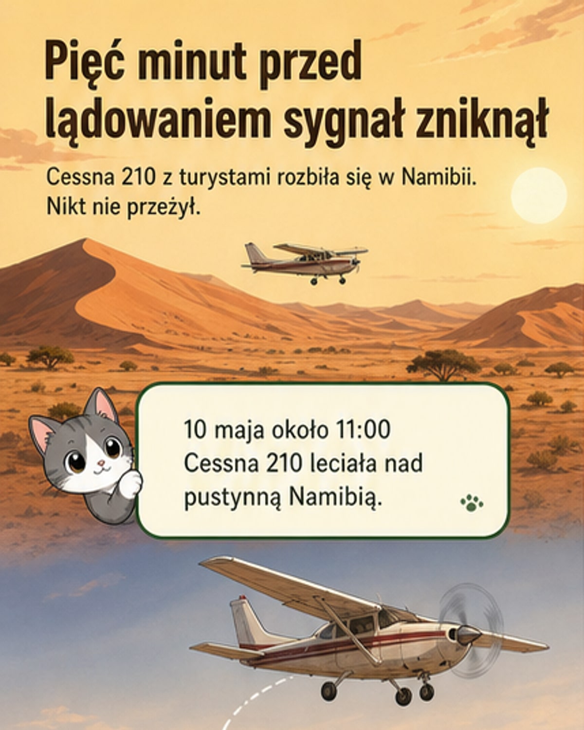 Rozbił się nad pustynią. Nikt nie przeżył