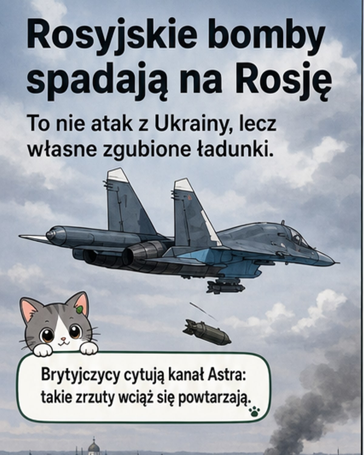 Bomby spadają na Rosję. Nie są z Ukrainy