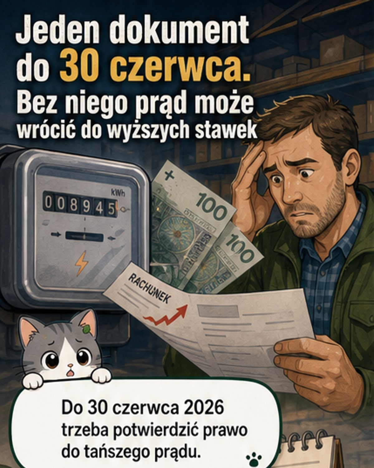 Kto nie złoży oświadczenia, zapłaci więcej za prąd