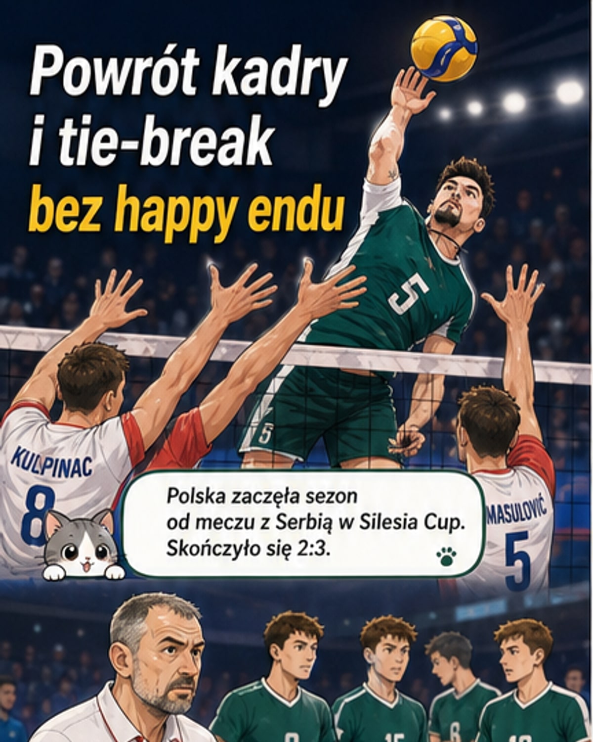 Polska przegrała po pięciu setach z Serbią