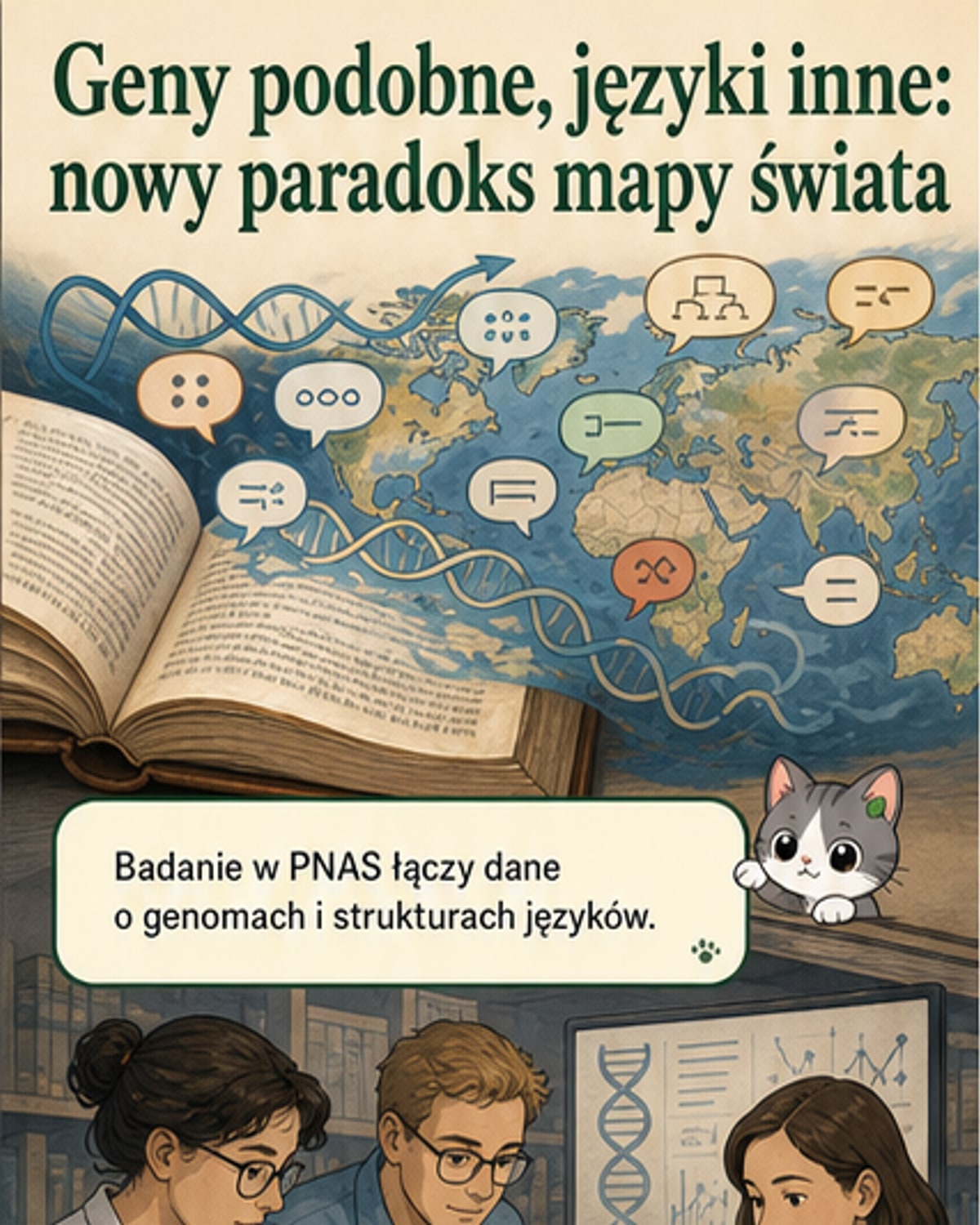 Im mniej różnorodność genetyczna, tym więcej języków