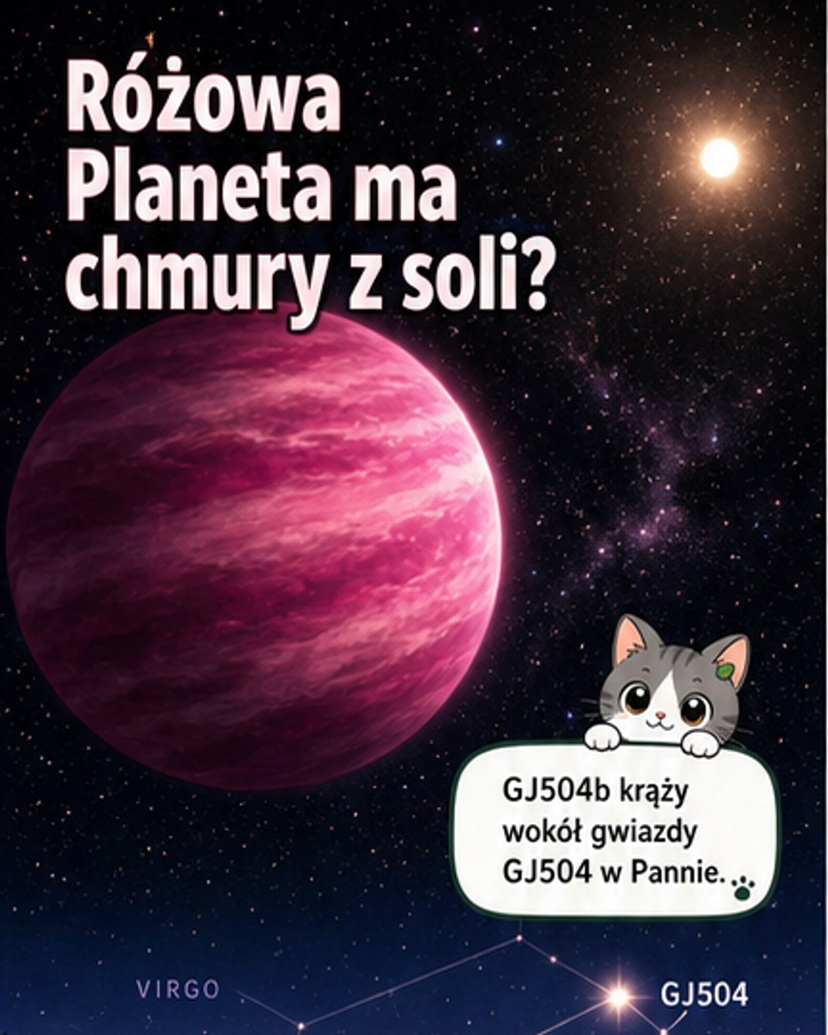 Różowa planeta z chmurami z soli?