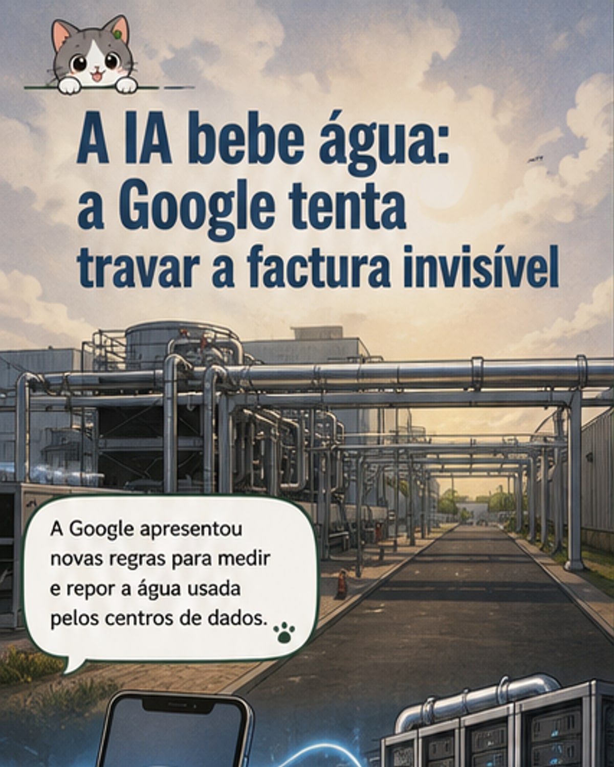 Cada 20 perguntas na IA gasta uma garrafa de água