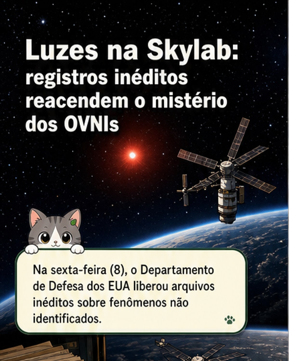 Luz vermelha vista no espaço por astronautas
