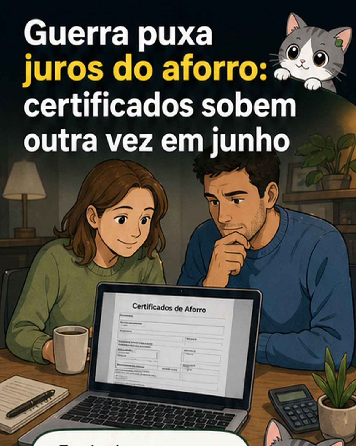 Juros dos certificados de aforro sobem