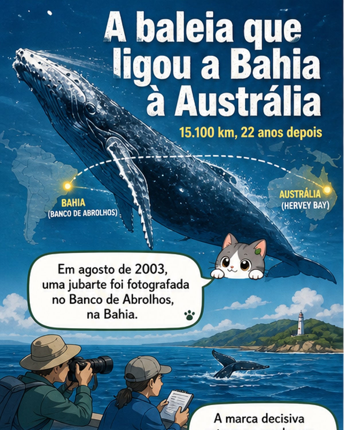 Baleia viaja 15 mil km entre BA e Austrália