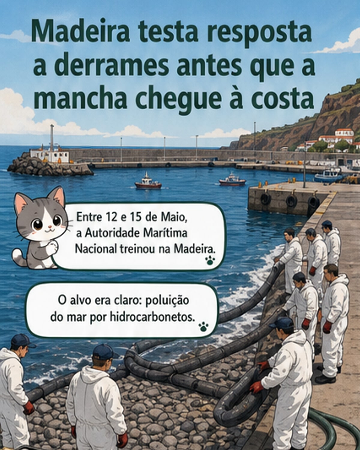 Treino realista contra derrame no mar