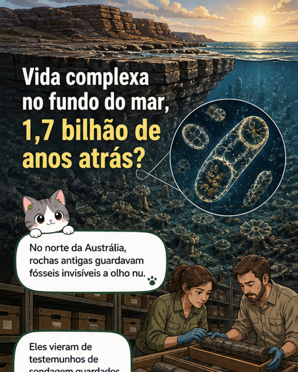 Células complexas já viviam no fundo do mar há 1,7 bi de anos