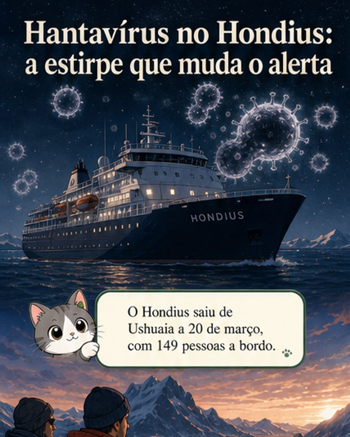 Única estirpe de hantavírus transmissível entre humanos detetada em cruzeiro