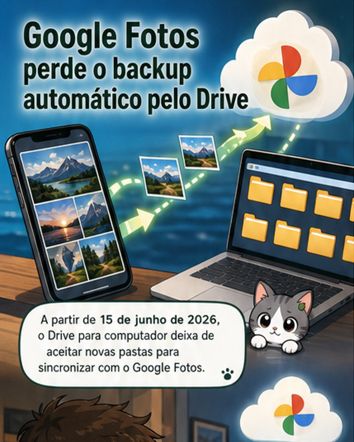 Google Fotos muda sincronização de pastas
