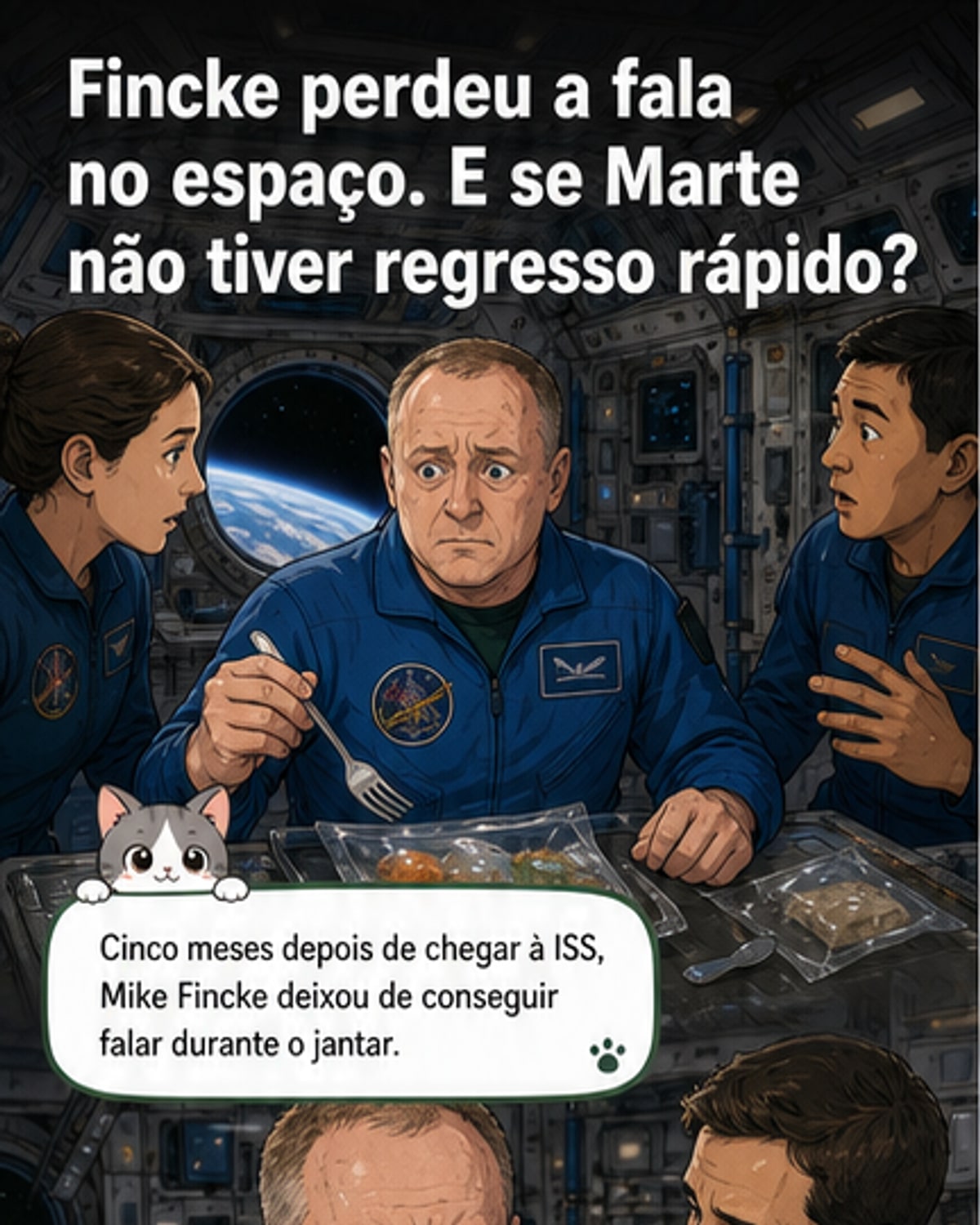 Astronauta perdeu fala no espaço