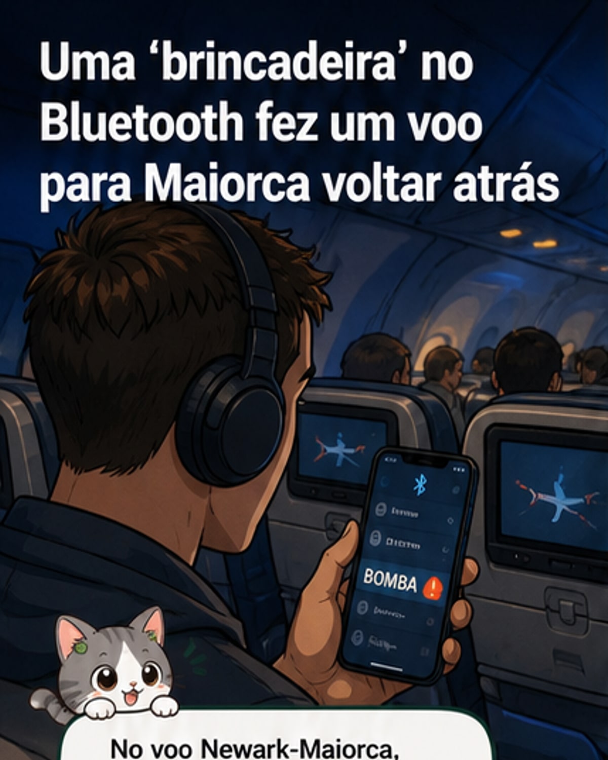 Nome 'bomba' em Bluetooth faz voo voltar