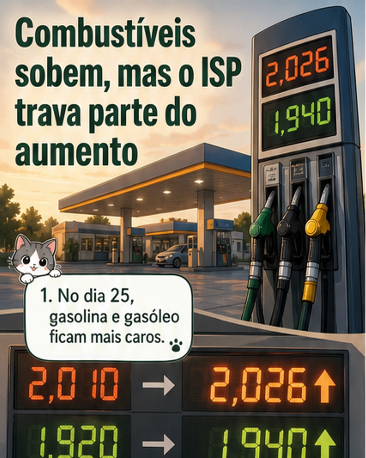Combustíveis sobem menos graças a alívio fiscal