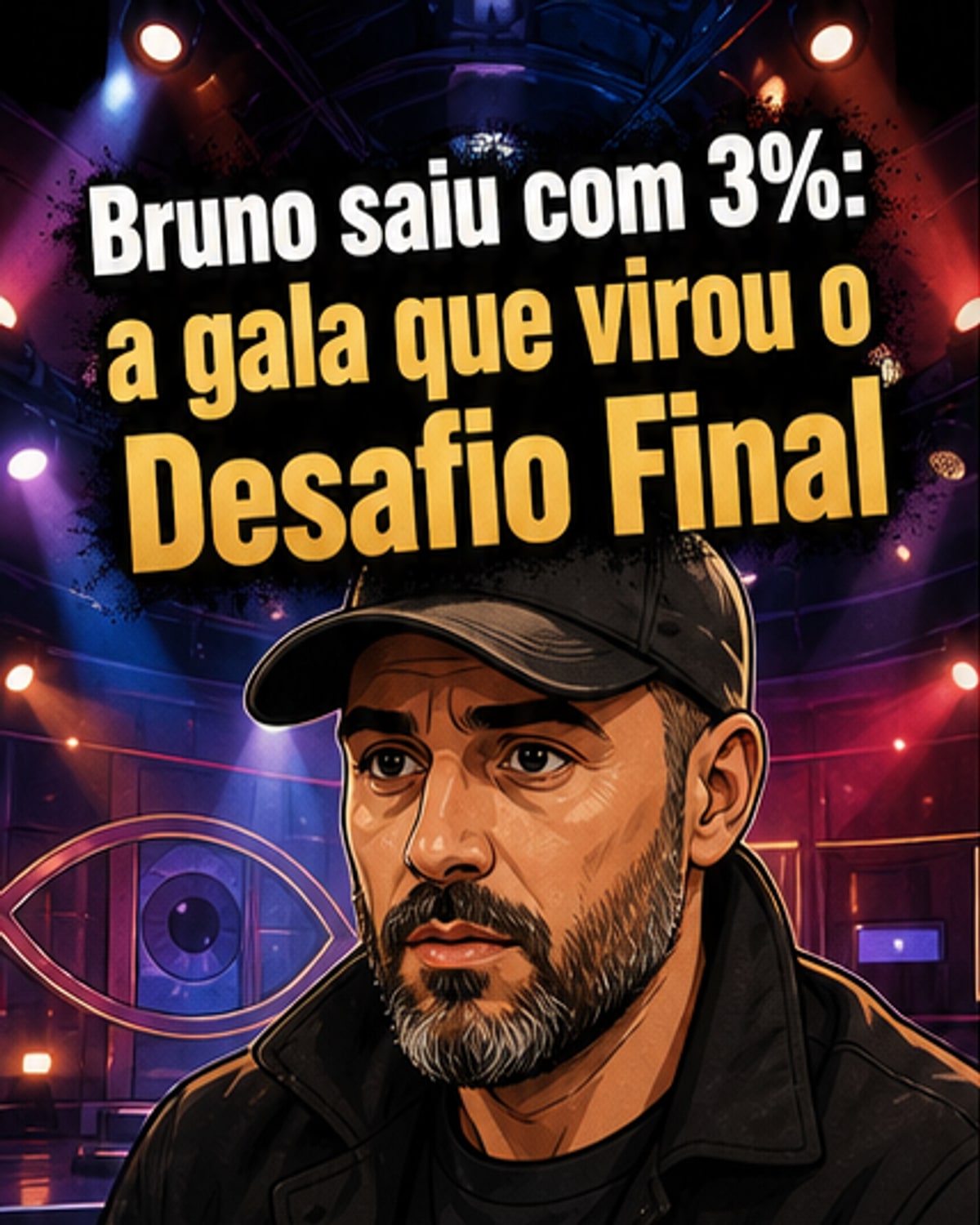 Três participantes do Secret Story – Desafio Final: Bruno Simão, João Ricardo e Sara Jesus, com destaque para o resultado da expulsão ao vivo.