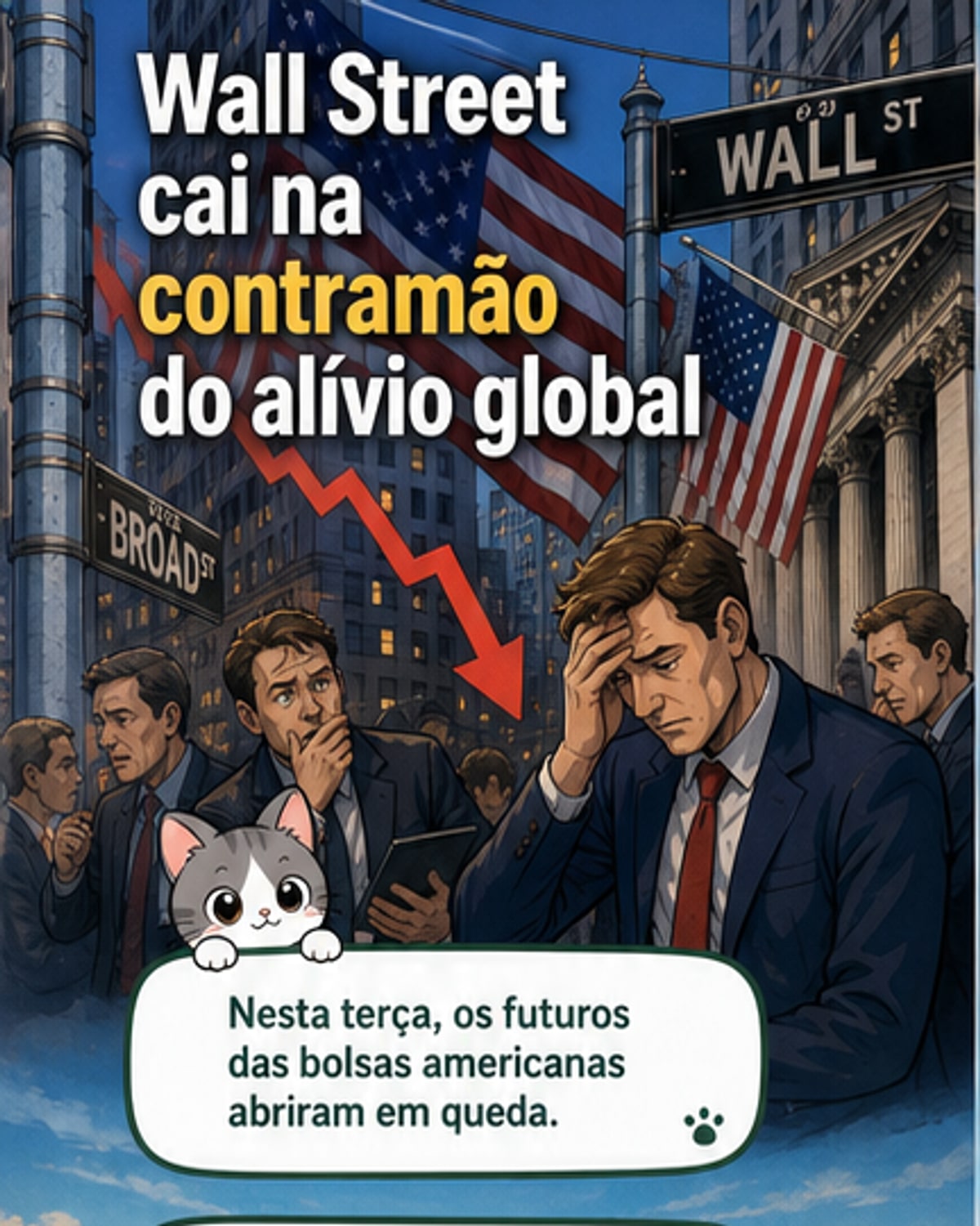 Bolsas dos EUA caem com recuperação global