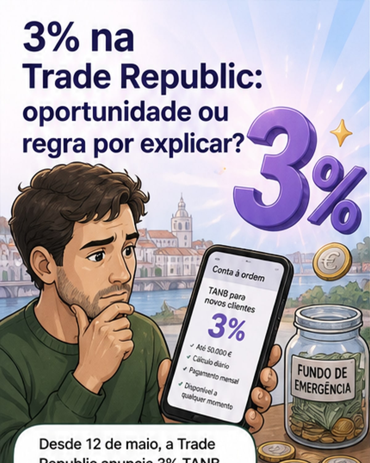 Trade Republic paga 3% em conta à ordem