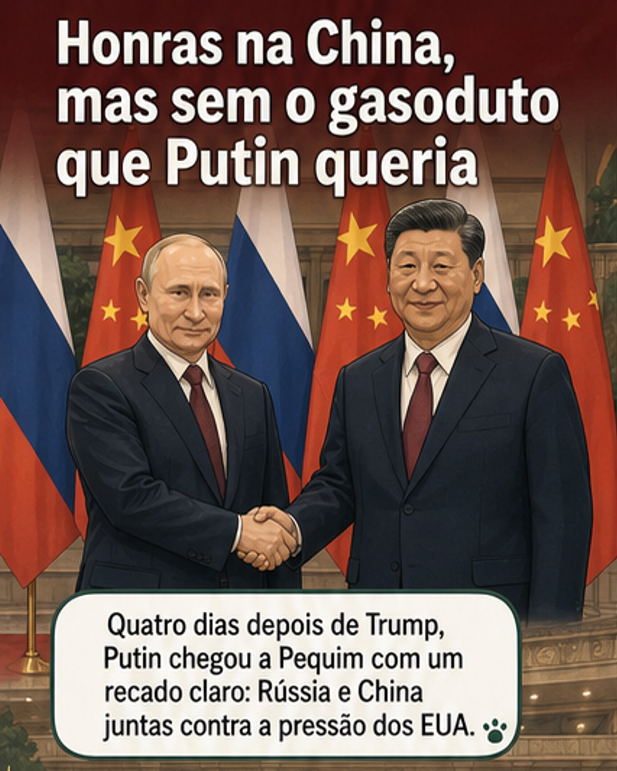 Putin volta sem o gasoduto que queria