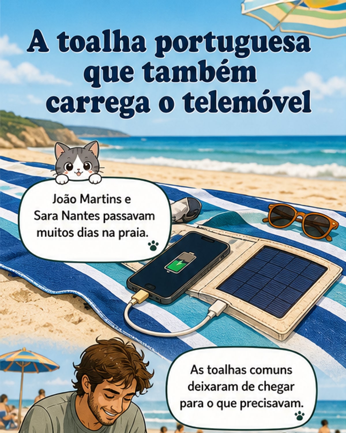 Toalhas que carregam telemóveis?