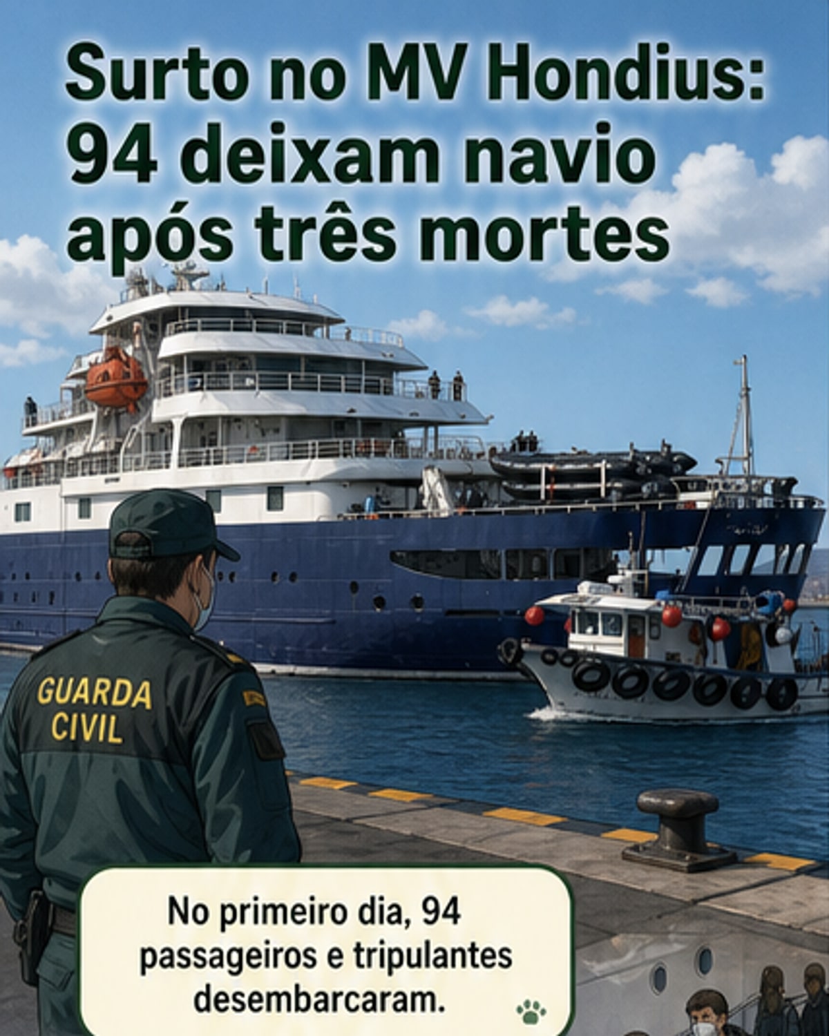 Navio com surto de hantavírus é repatriado