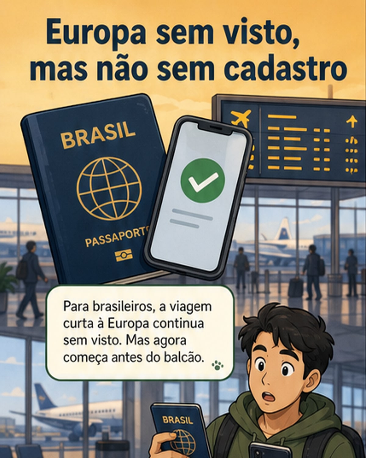 Brasileiros precisarão de autorização digital para viajar à Europa