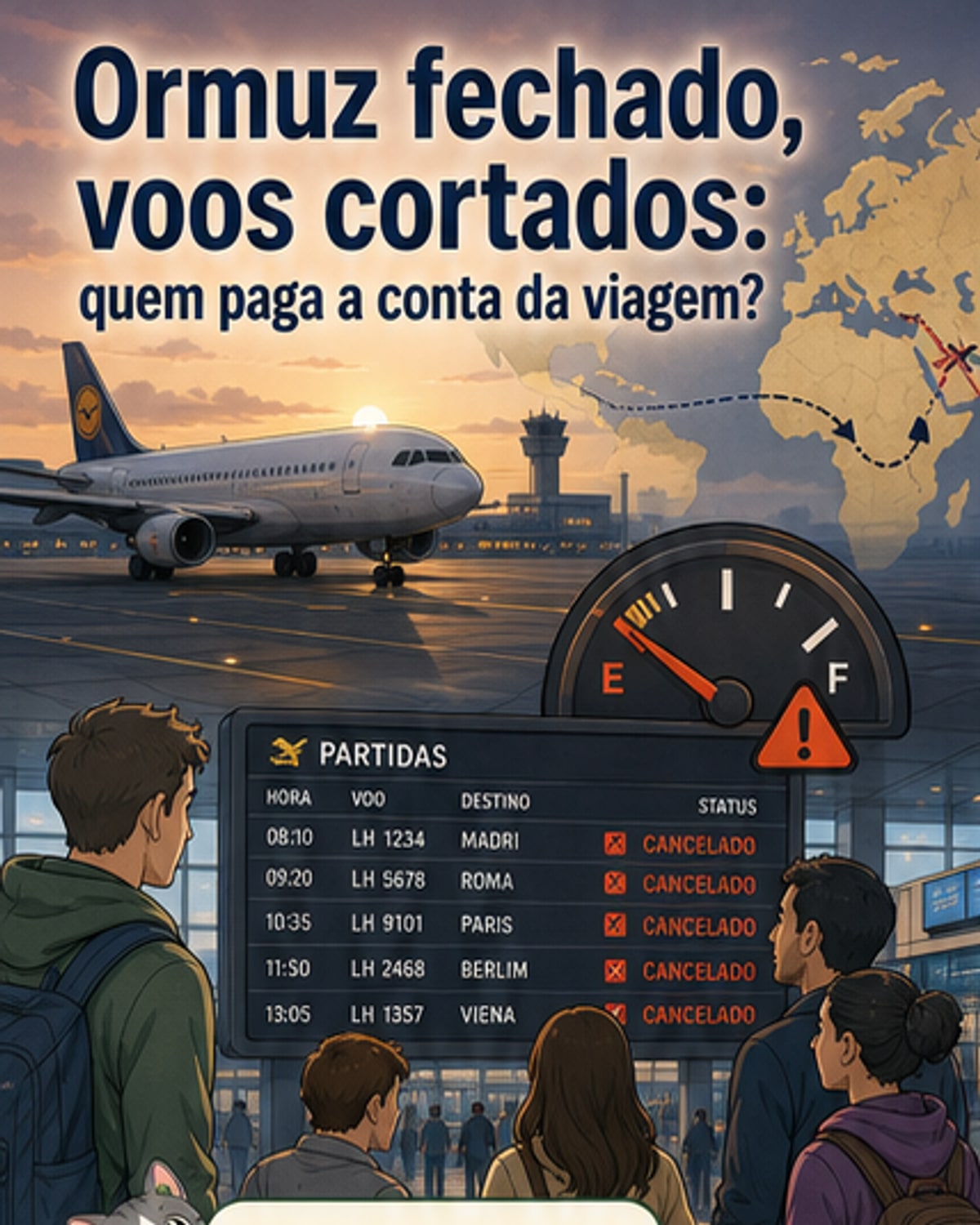 Voos cortados por crise no petróleo