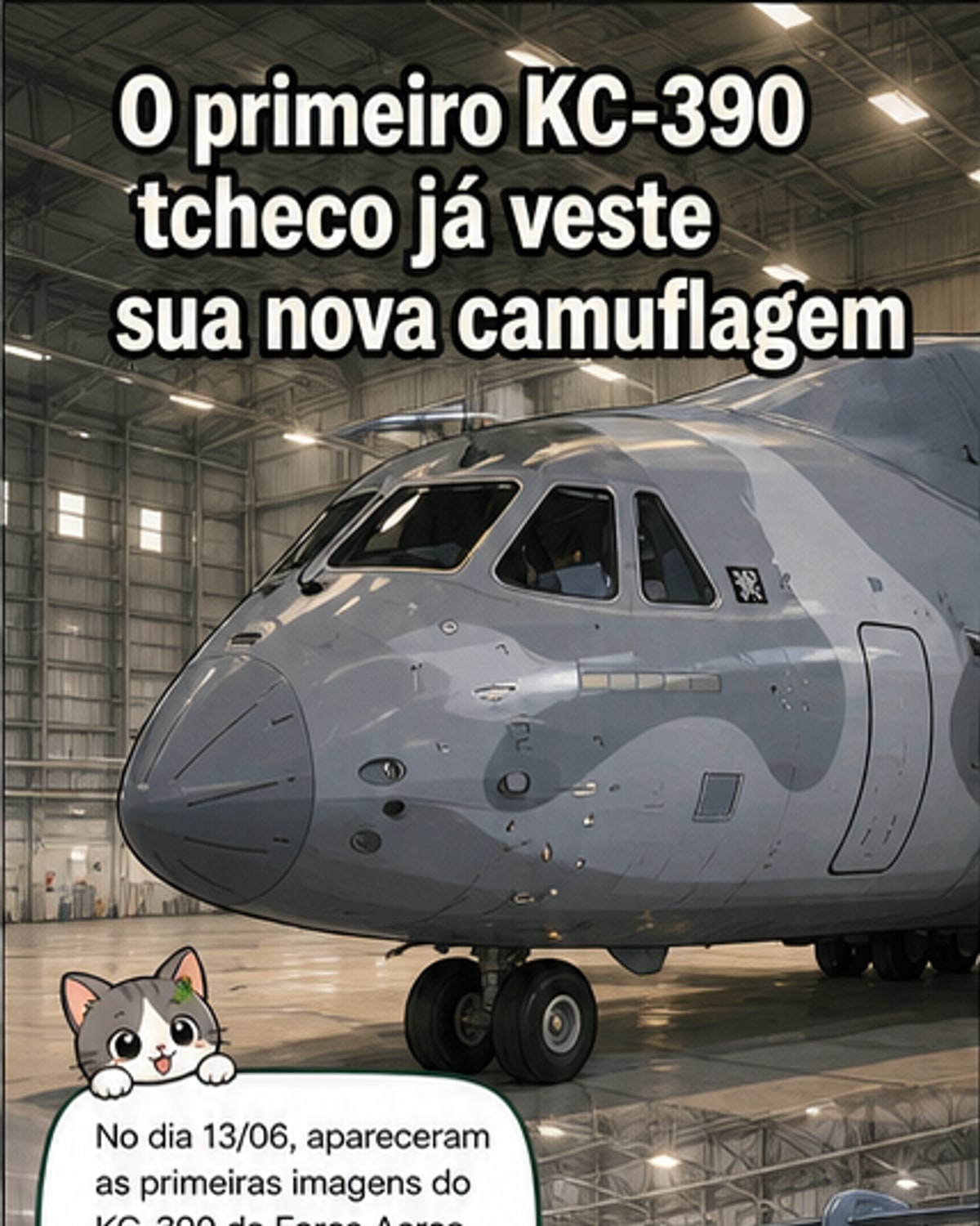 Primeiro KC-390 da República Tcheca ganha pintura final