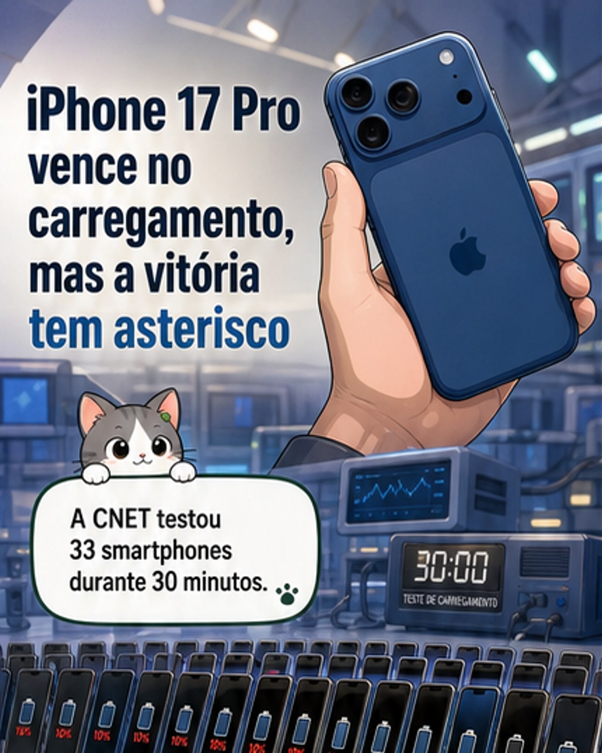 iPhone 17 Pro lidera em carregamento