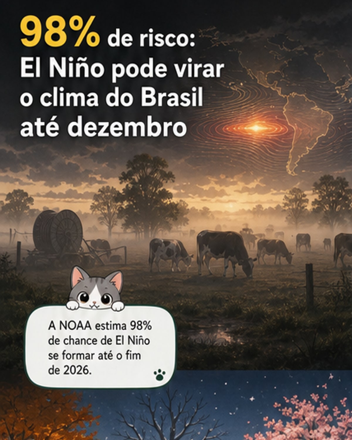 El Niño tem 98% de chance de vir