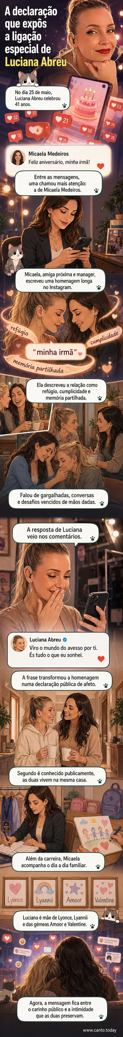Luciana Abreu e Micaela Medeiros em momento próximo, destacando o laço emocional entre ambas durante celebração de aniversário.
