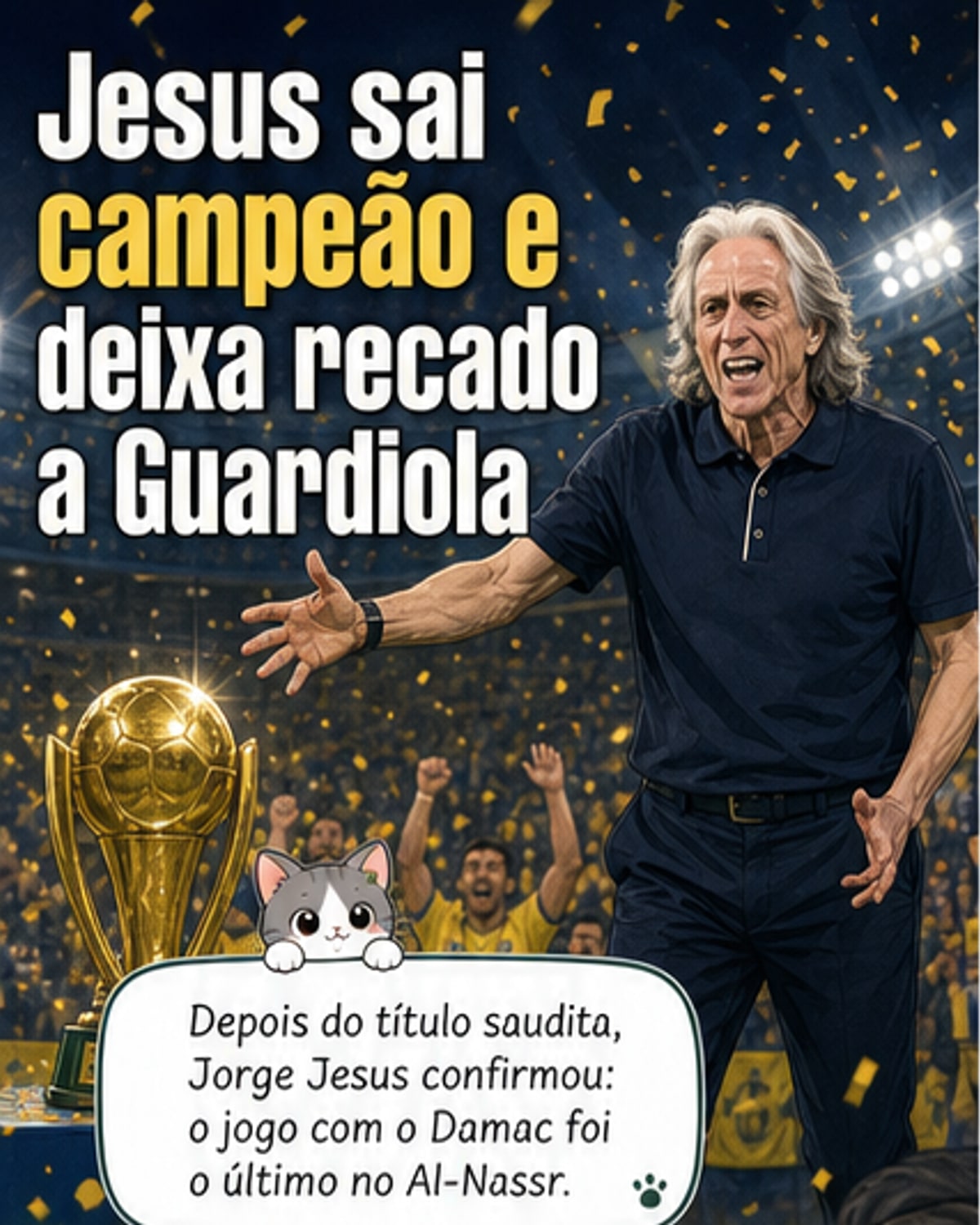 Jorge Jesus deixa Al-Nassr e provoca Guardiola