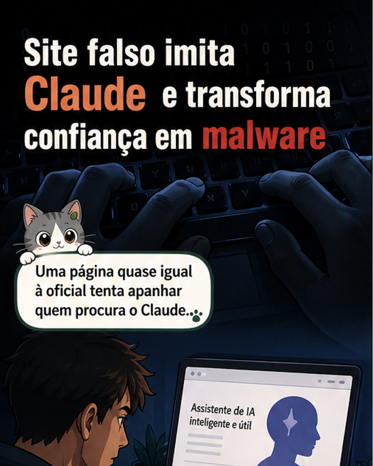 Site falso imita IA Claude e instala malware