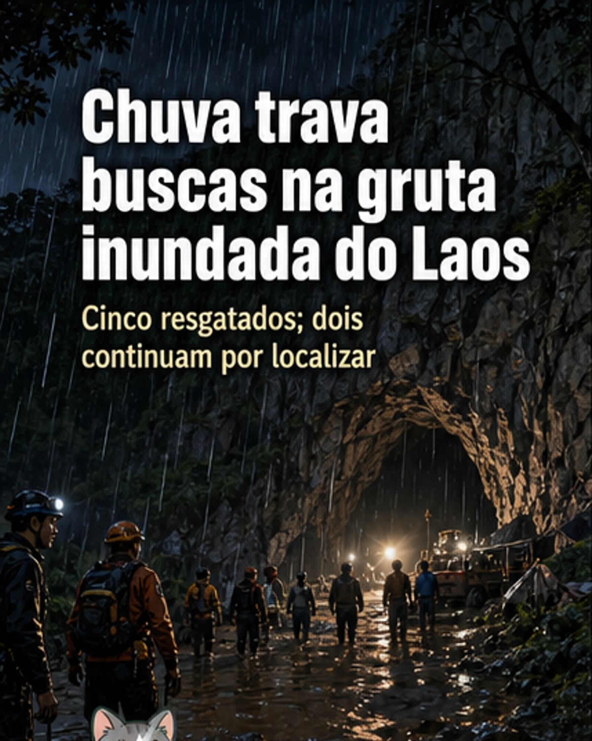 Chuvas travam buscas em gruta no Laos