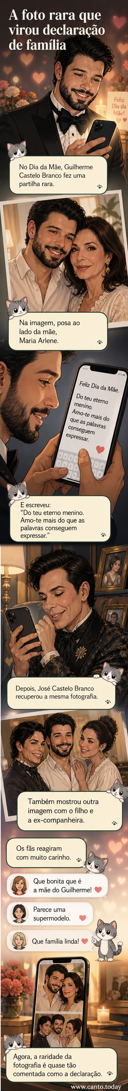 Guilherme Castelo Branco ao lado da mãe, Maria Arlene, em foto partilhada nas redes sociais no Dia da Mãe, com expressões de carinho mútuo.