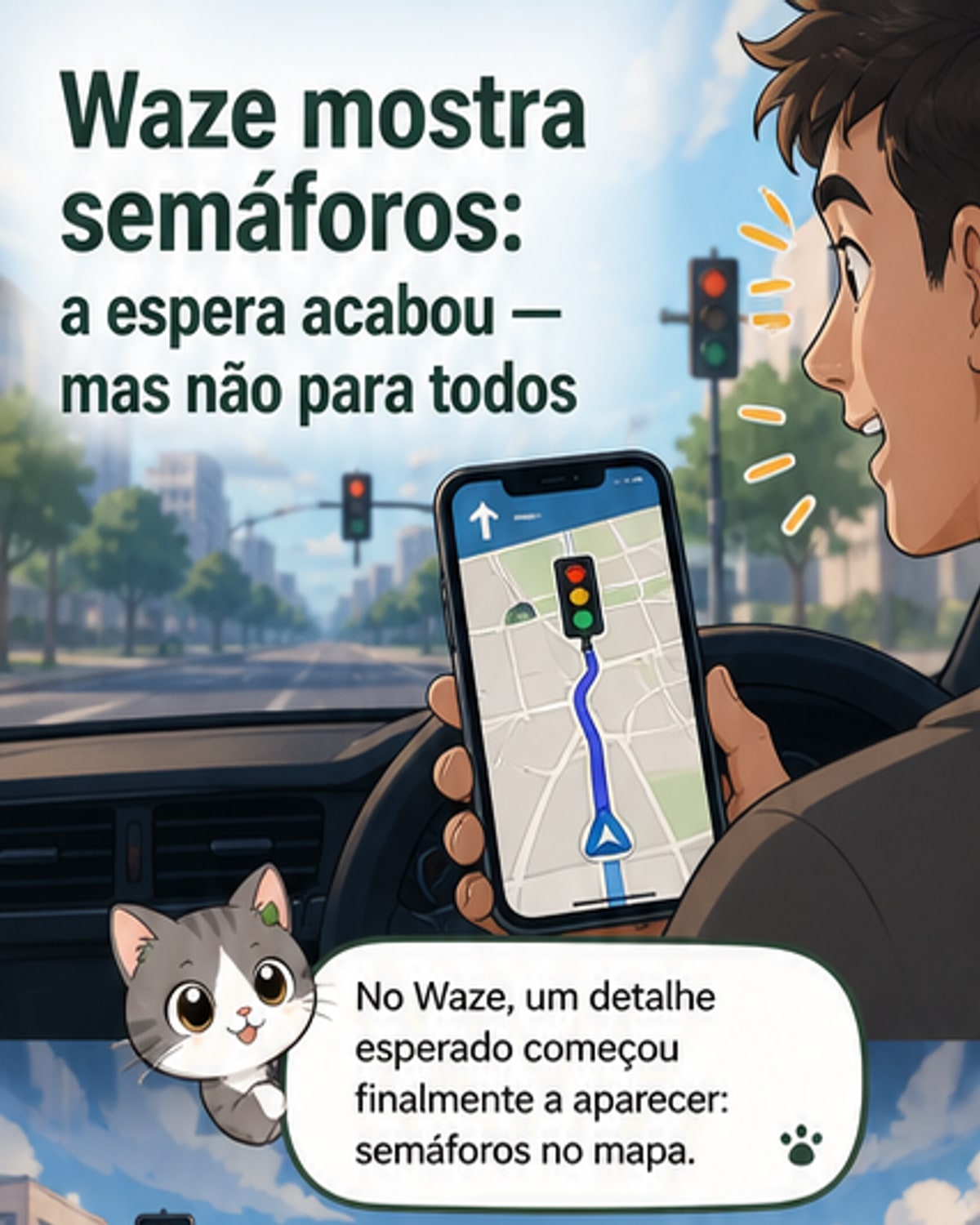 Waze mostra semáforos no mapa