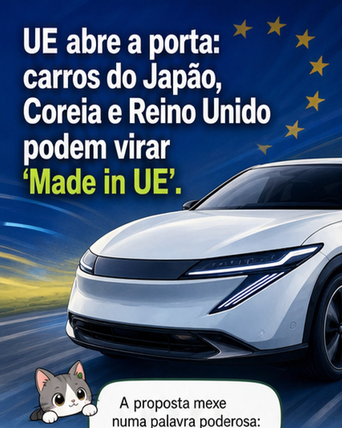 Carros do Japão, Coreia e Reino Unido viram 'Made in UE'