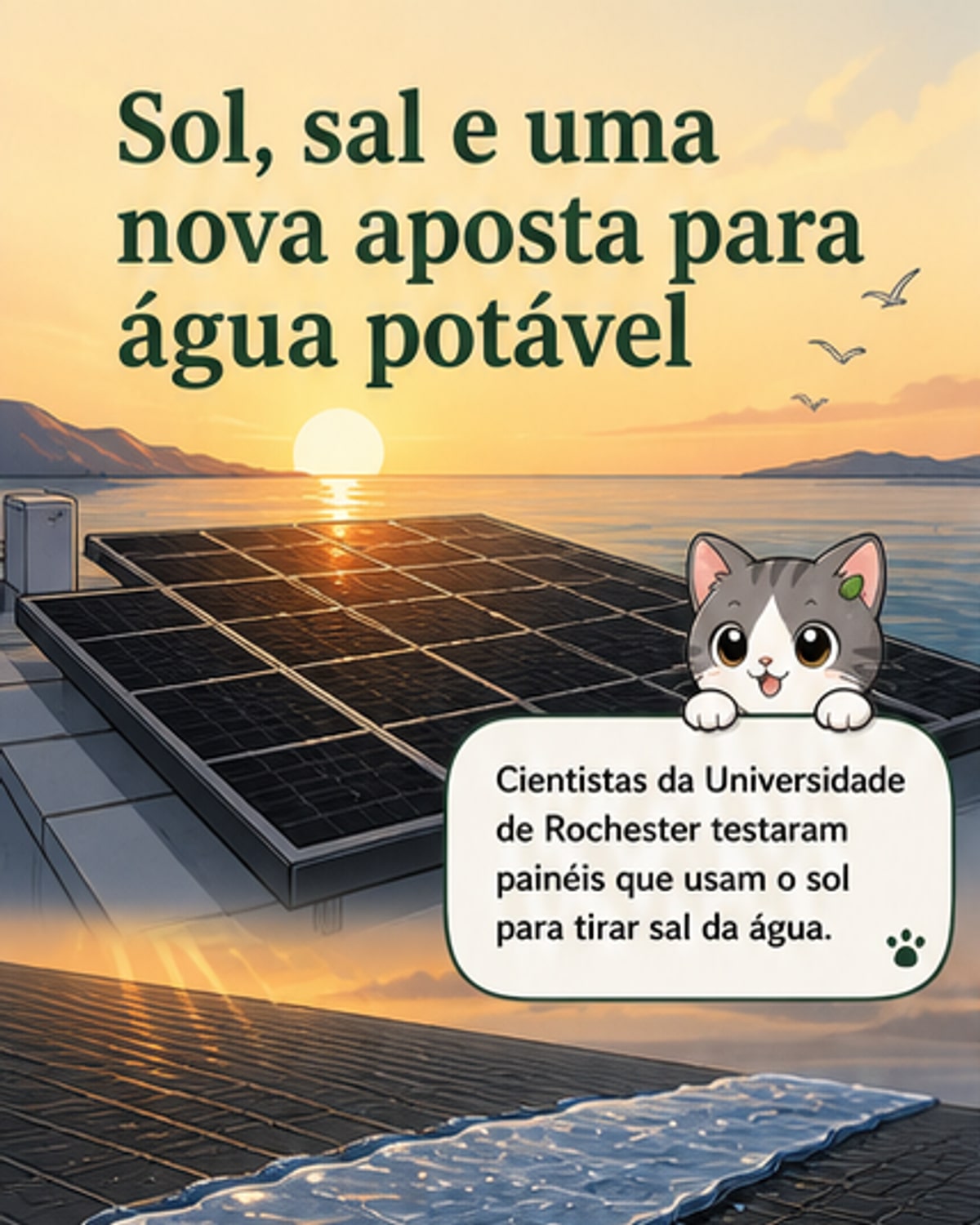 Painéis solares que dessalinizam e extraem lítio