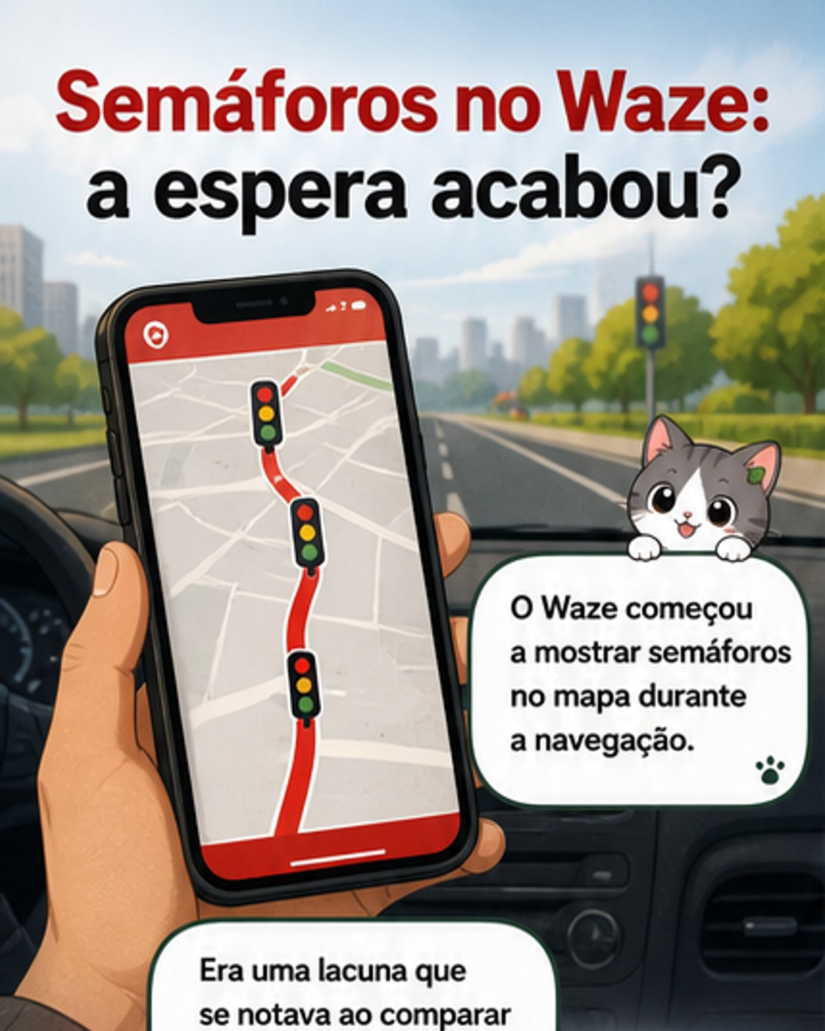 Waze mostra semáforos no mapa