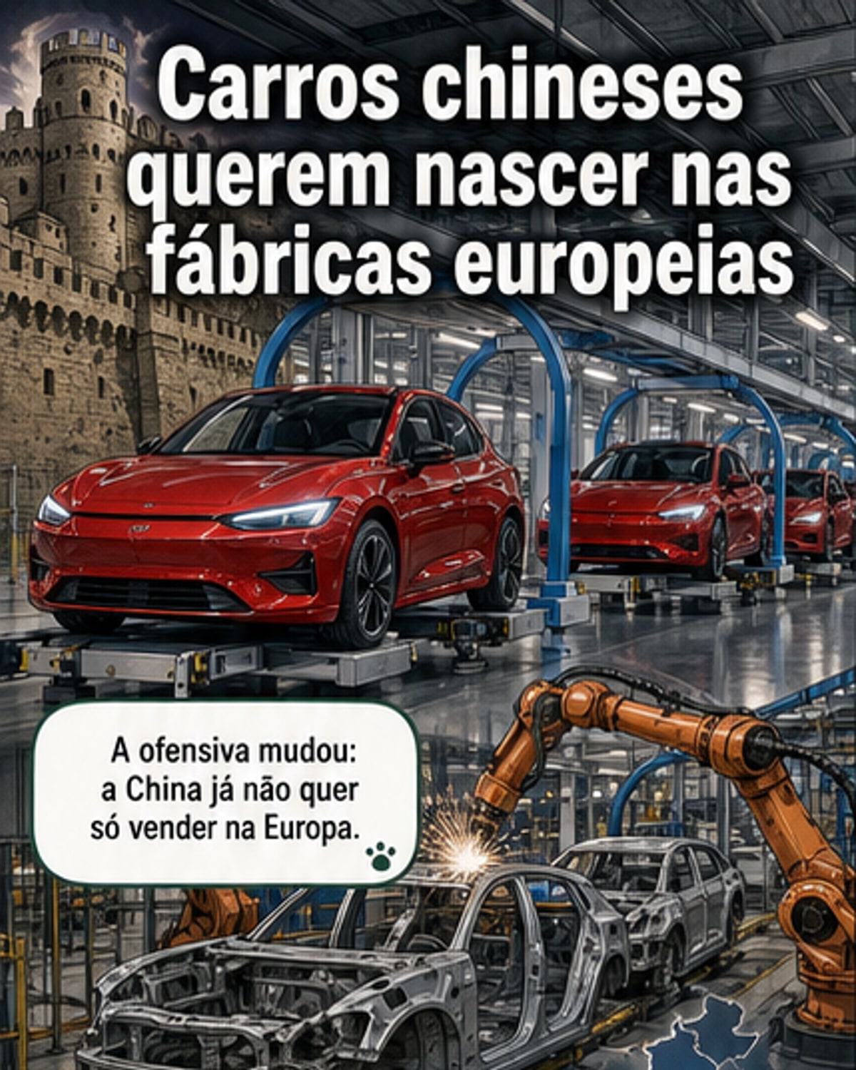 China mira fábricas europeias para montar carros