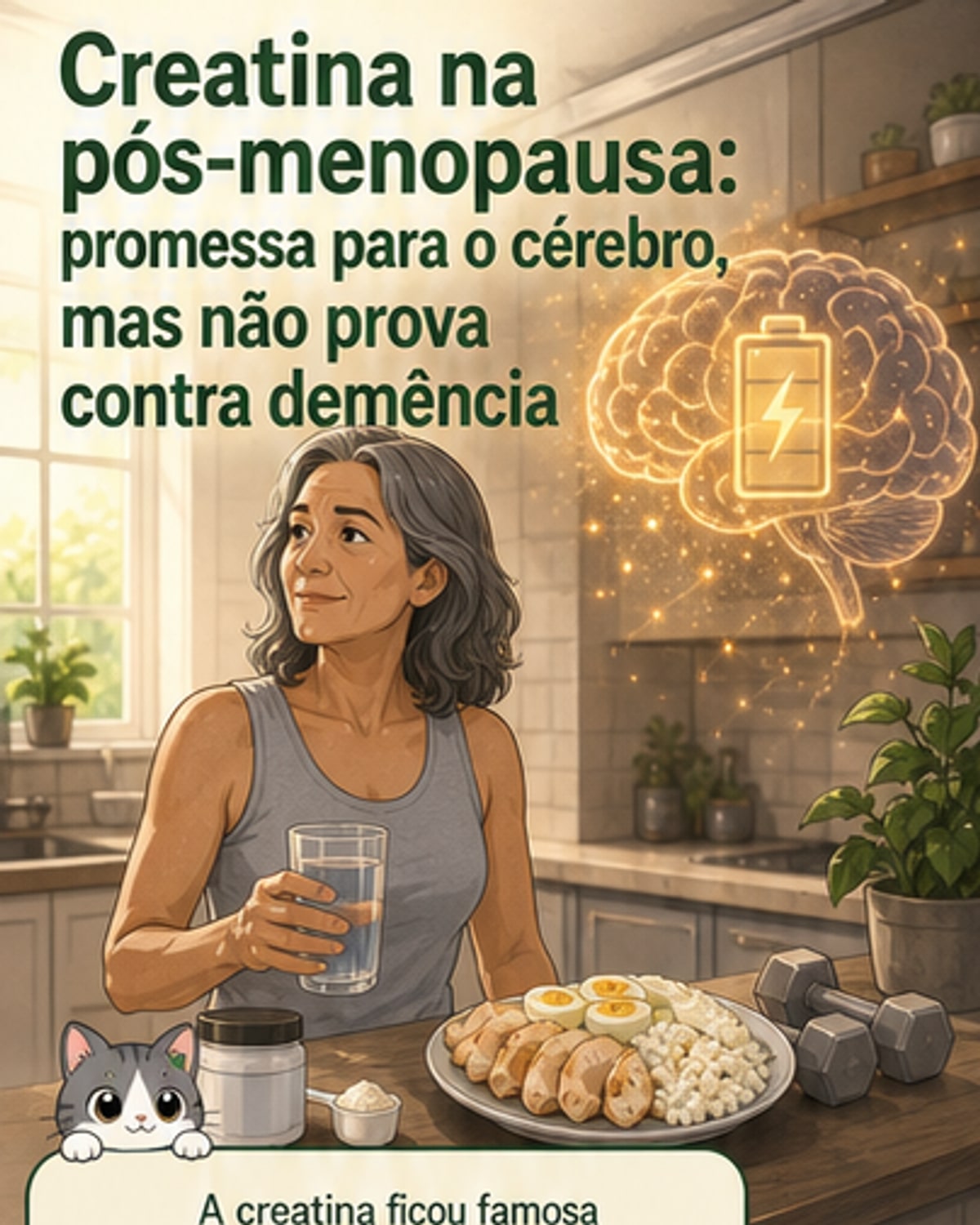 Creatina ajuda o cérebro na pós-menopausa?