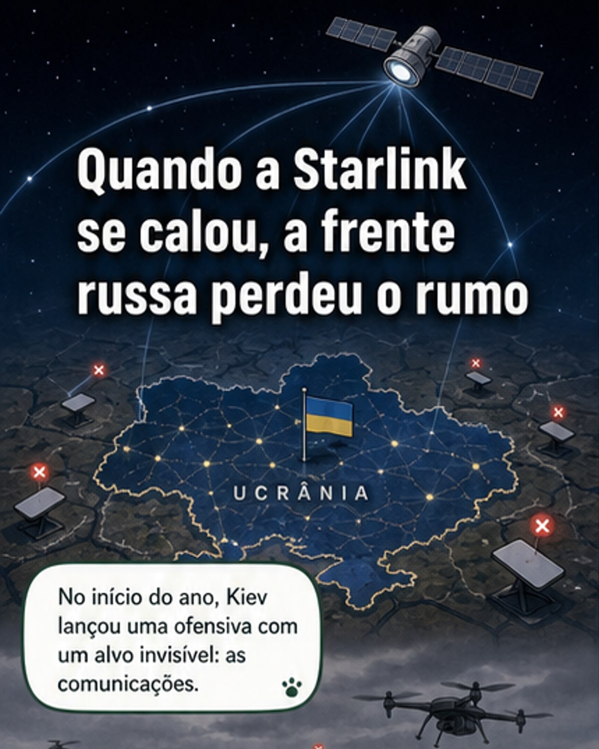 Ucrânia desativa Starlink russo e causa tiroteio entre tropas