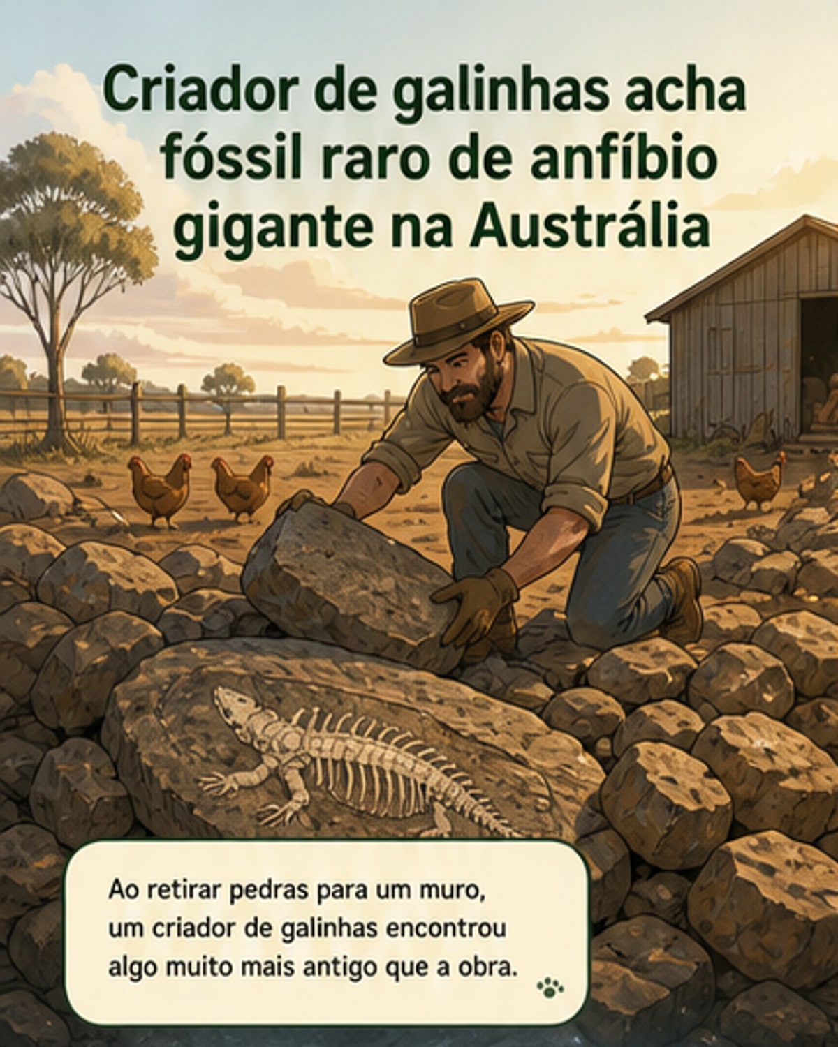 Fóssil de anfíbio gigante encontrado na Austrália